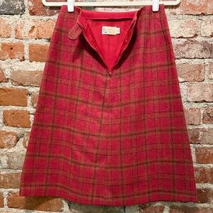Classic Red Plaid A-Line Skirt